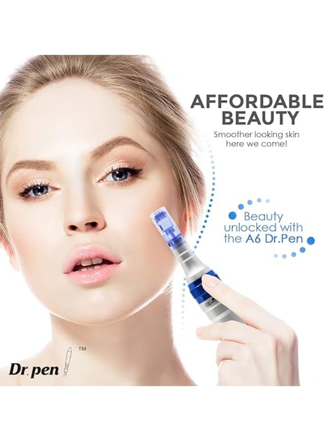 دكتور بن جهاز دكتور بن (Dr. Pen Ultima A6) الأصلي – طقم الميكرونيدلينج الكهربائي اللاسلكي مع 8 رؤوس استبدال (4 رؤوس 12 سن و4 رؤوس 36 سن) – لترميم البشرة وعلاج الندبات والنضارة - Image 3